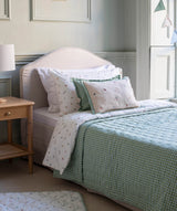 Quilted Single Bedspread - Greenhouse Gingham