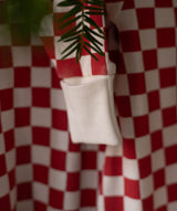 Christmas Baby Jersey Sleepsuit - Red Checkerboard