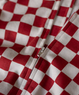 Christmas Baby Jersey Sleepsuit - Red Checkerboard