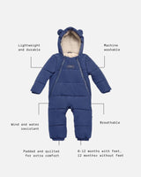 ANDERS Eco Snowsuit - Navy (With Feet)