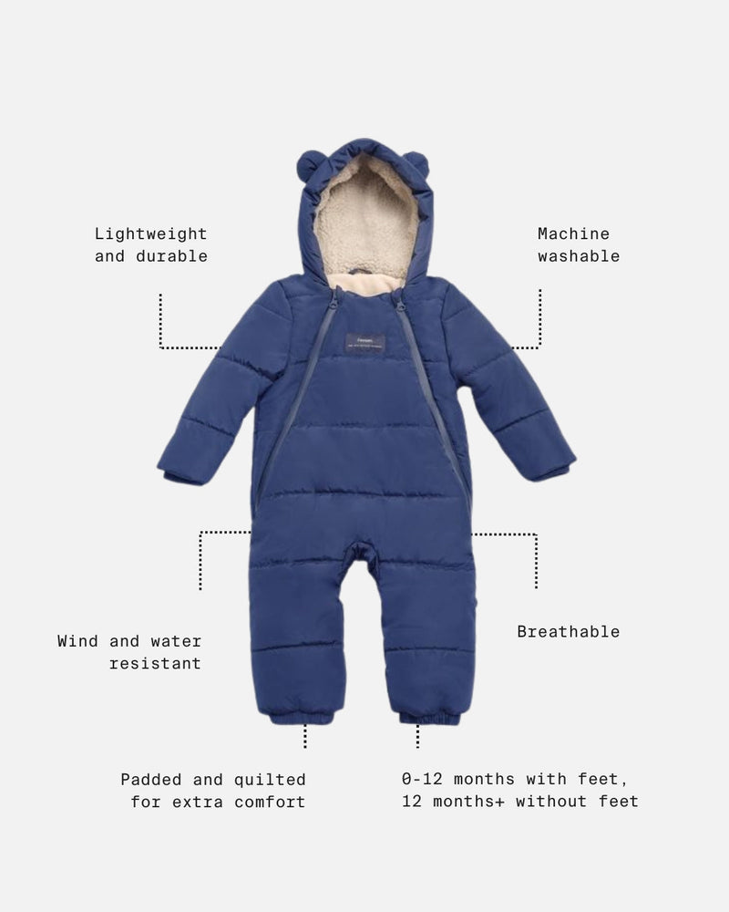ANDERS Eco Snowsuit - Navy (With Feet)