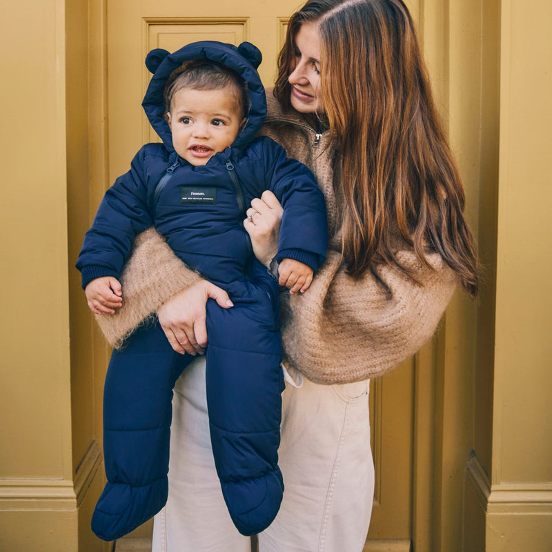 ANDERS Eco Snowsuit - Navy (With Feet)