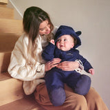 ANDERS Eco Snowsuit - Navy (With Feet)