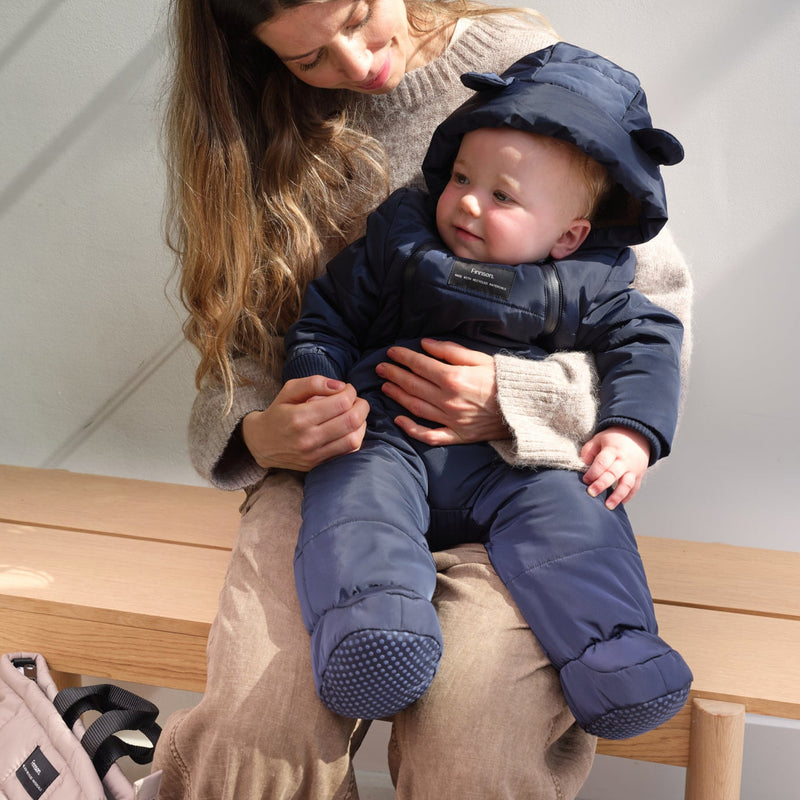 ANDERS Eco Snowsuit - Navy (With Feet)