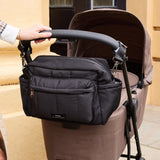 FREYA Eco Oversized Stroller Organiser with Stroller Clips - Black
