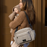 FREYA Eco Oversized Stroller Organiser With Stroller Clips - Taupe
