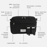FRIDA Eco Stroller Organiser With Stroller Clips - Black