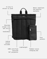RAE Eco Changing Backpack with Changing Mat - Black
