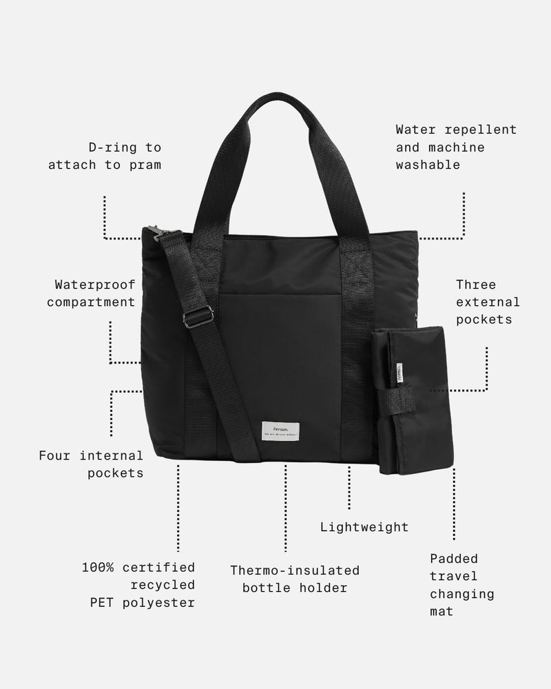 SELBY Eco Changing Bag With Changing Mat - Black