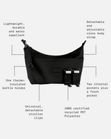 FIA Eco Stroller Organiser With Stroller Clips - Black