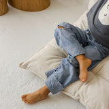 MINICAMP Tufted Corduroy Floor Cushion, French Style Pillow in Ecru