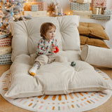 MINICAMP Tufted Corduroy Floor Cushion, French Style Pillow in Ecru