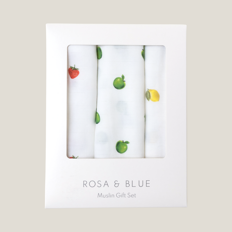 Bamboo Muslin Gift Set - Fruit Trio
