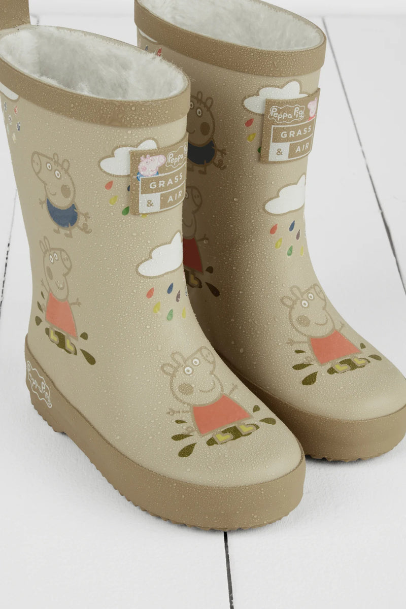 G&A x Peppa Pig Winter Wellies with Bag - Stone