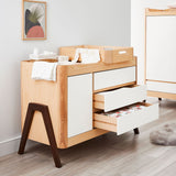 Hera Cot Bed, Changer & Dresser | 3 Piece Set - Natural Ash | Walnut