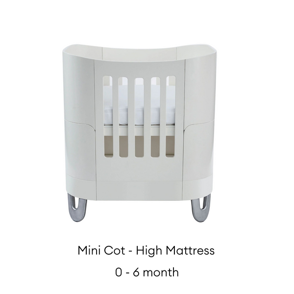 Serena Cot Bed + Mini Cot - All White