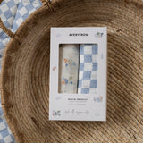 Organic Cotton Baby Muslin Swaddles, Set of 2 - Coastline / Waves