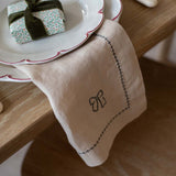 Embroidered Linen Napkins, Set of 4 - Natural
