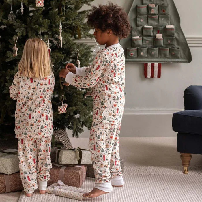 Avery Row - Children's Christmas Jersey Pyjamas - Festive Forest