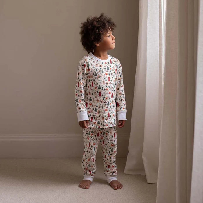 Avery Row - Children's Christmas Jersey Pyjamas - Festive Forest