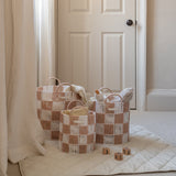 Checkerboard Storage Basket Large - Nude