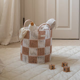 Checkerboard Storage Basket Medium - Nude