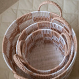 Checkerboard Storage Basket Large - Nude