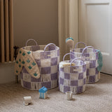 Checkerboard Storage Basket Medium - Lilac
