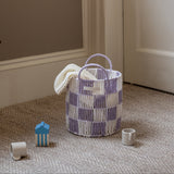 Checkerboard Storage Basket Small - Lilac