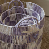 Checkerboard Storage Basket Small - Lilac