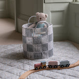 Checkerboard Storage Basket Medium - Powder Blue