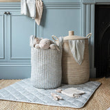 Large Quilted Storage Basket - Nature Trail / Stripe