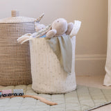 Large Quilted Storage Basket - Nettle Scatter / Birch