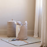 Large Quilted Storage Basket - Nettle Scatter / Birch
