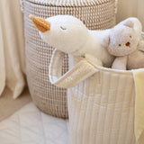 Large Quilted Storage Basket - Wild Chamomile / Daisy Meadow