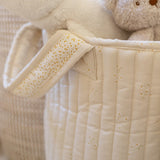 Large Quilted Storage Basket - Wild Chamomile / Daisy Meadow