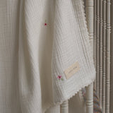 Embroidered Muslin Blanket - Anemone