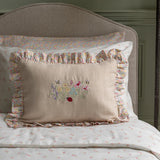 Rectangle Linen Frill Cushion - Wildflower Garden