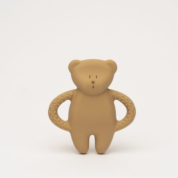 Moonie - Natural Rubber Teddy Teether - Cappuccino