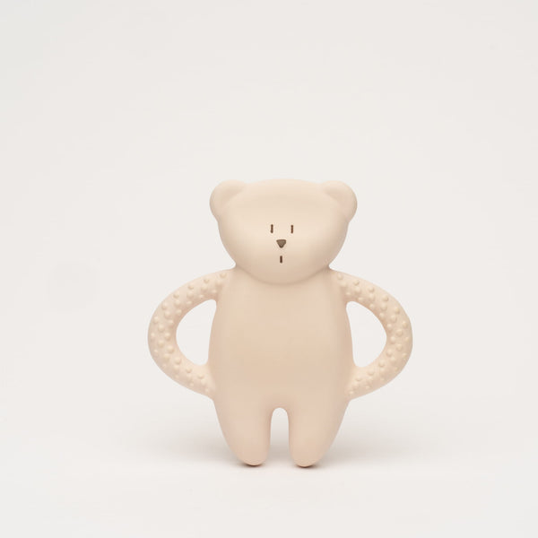 Moonie - Natural Rubber Teddy Teether - Rose