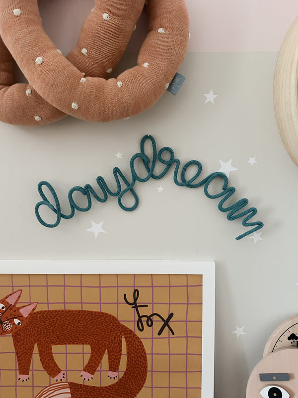 ‘Daydream’ Knitted Wire Word - Kids Room Decor Wall Hanging