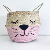 Pink Bottom Eyelash Whiskers Basket - Large