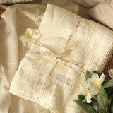 Embroidered Muslin blanket - Wild Chamomile