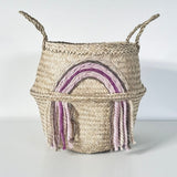 Pink Tassel Rainbow Basket - Large