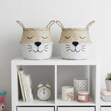 White Bottom Cat Whiskers Basket - Large