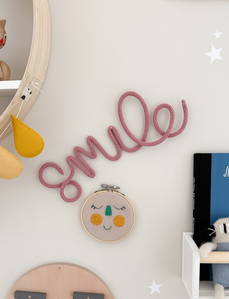 ‘Smile’ Knitted Wire Word - Kids Room Decor Wall Hanging