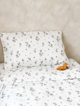 Muslin Cotton Fitted Cotbed Sheet - Jasmine Rose