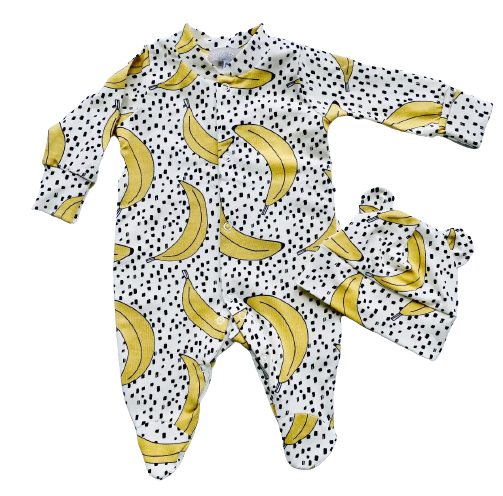 Organic Baby Sleepsuit - Banana