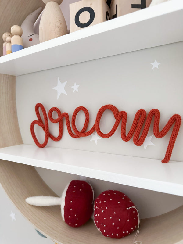 ‘Dream’ Knitted Wire Word - Kids Room Decor Wall Hanging