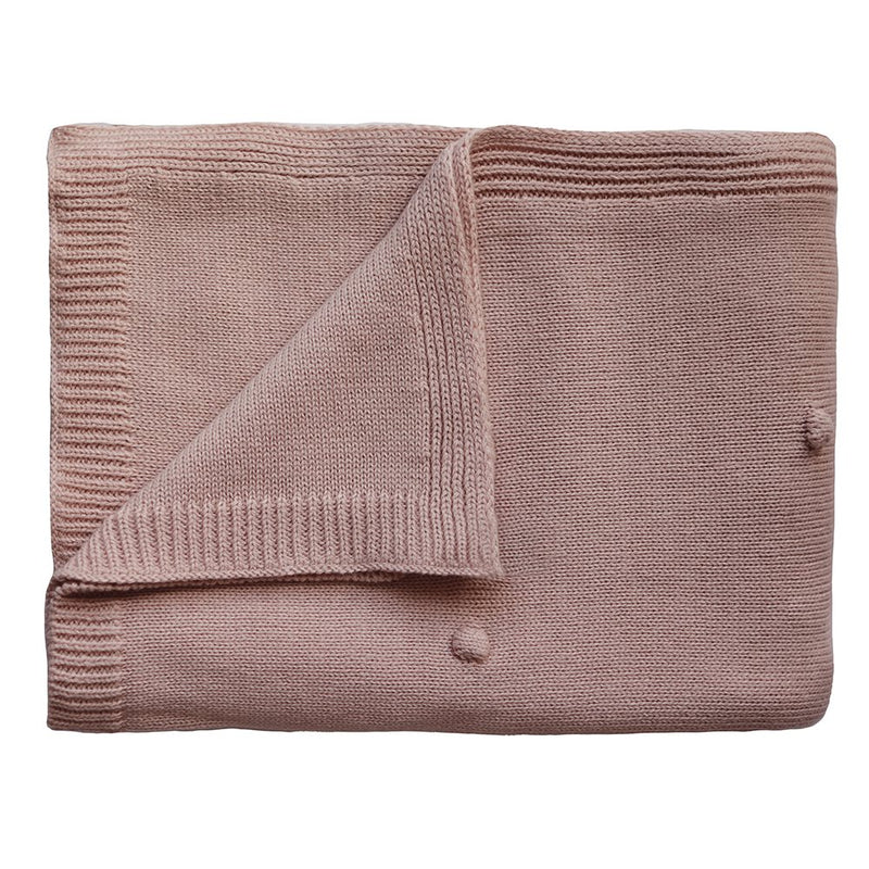 Mushie Knitted Baby Blanket - Textured Dots Blush